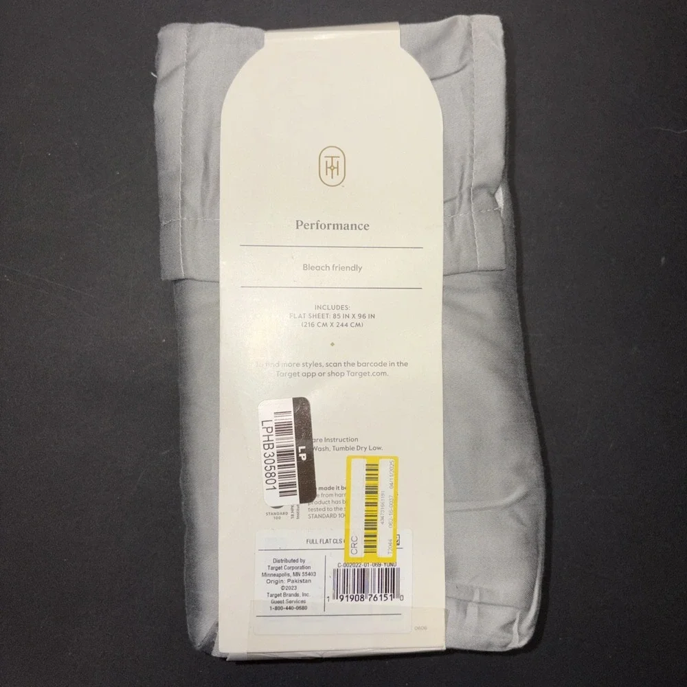 Full 400 Thread Count Performance Flat Sheet Gray - Threshold: Cotton 20781